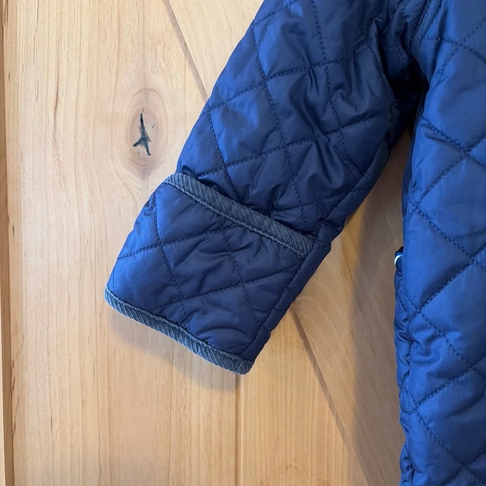 Ralph Lauren Baby Quilted Snowsuit 9M Navy Hooded One-Piece Bunting Unisex